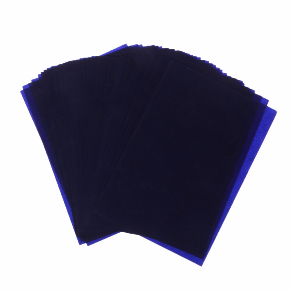50 ark 32k mørkeblå dobbeltsidet carbon kopimaskine stencil overførsel papir skole kontor papirvarer  c26
