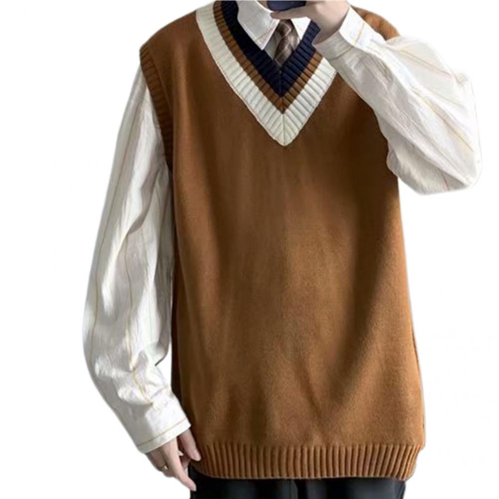 Chaleco de punto de estilo pijo, suéter de gran tamaño con cuello en V para la escuela, fabuloso, Primavera
