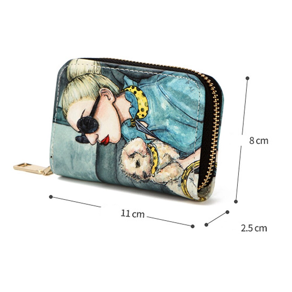 Bank Card Bag Girls Cartoon Small Wallet PU Leather Coin Purse Business ID Credit Card Holder Case Women Mini Clutch Bag