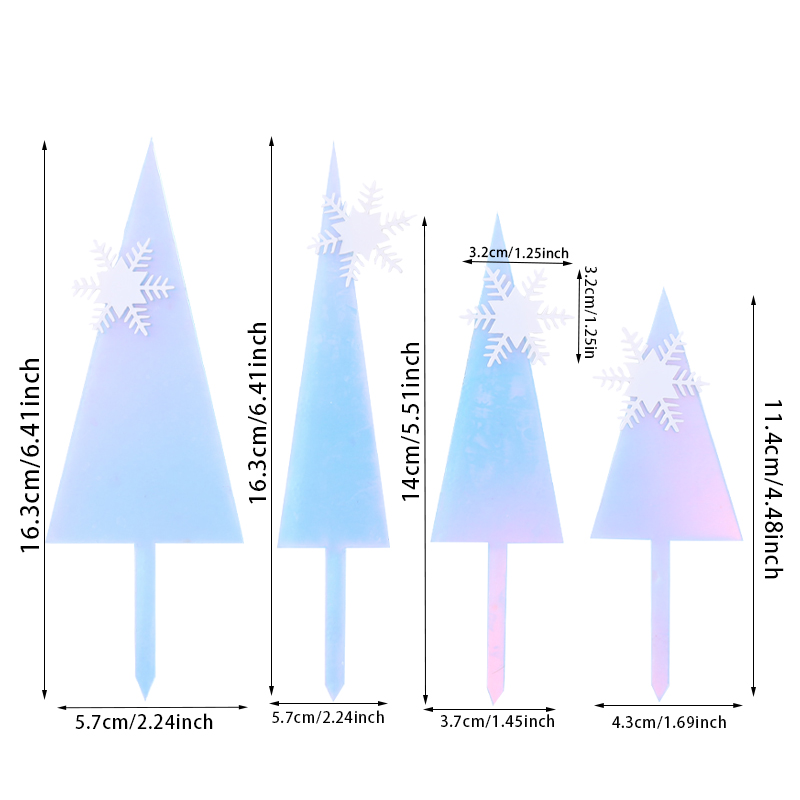 szczęśliwy urodziny ciasto cylinder płatek śniegu zamek ciasto dekoracja akryl niebieski Christmas drzewo Cupcake Toppers pieczenie impreza dekoracje: MULTI