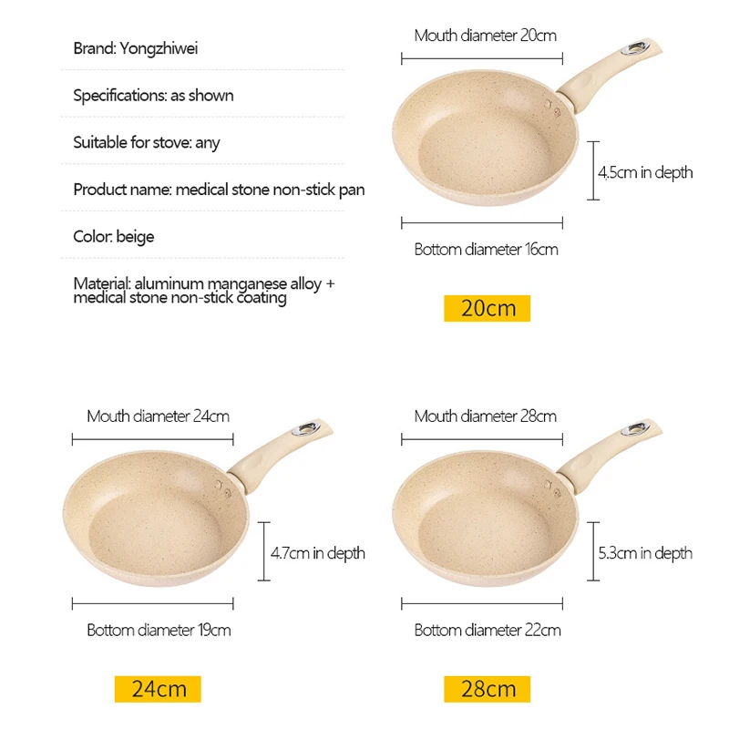 Non-Stick Flat-Bottomed Pot Sauce Pans Japanese Jam Omelet Pot Maifan Stone Thick Frying Pan Egg Cooker Kitchen Accessorie