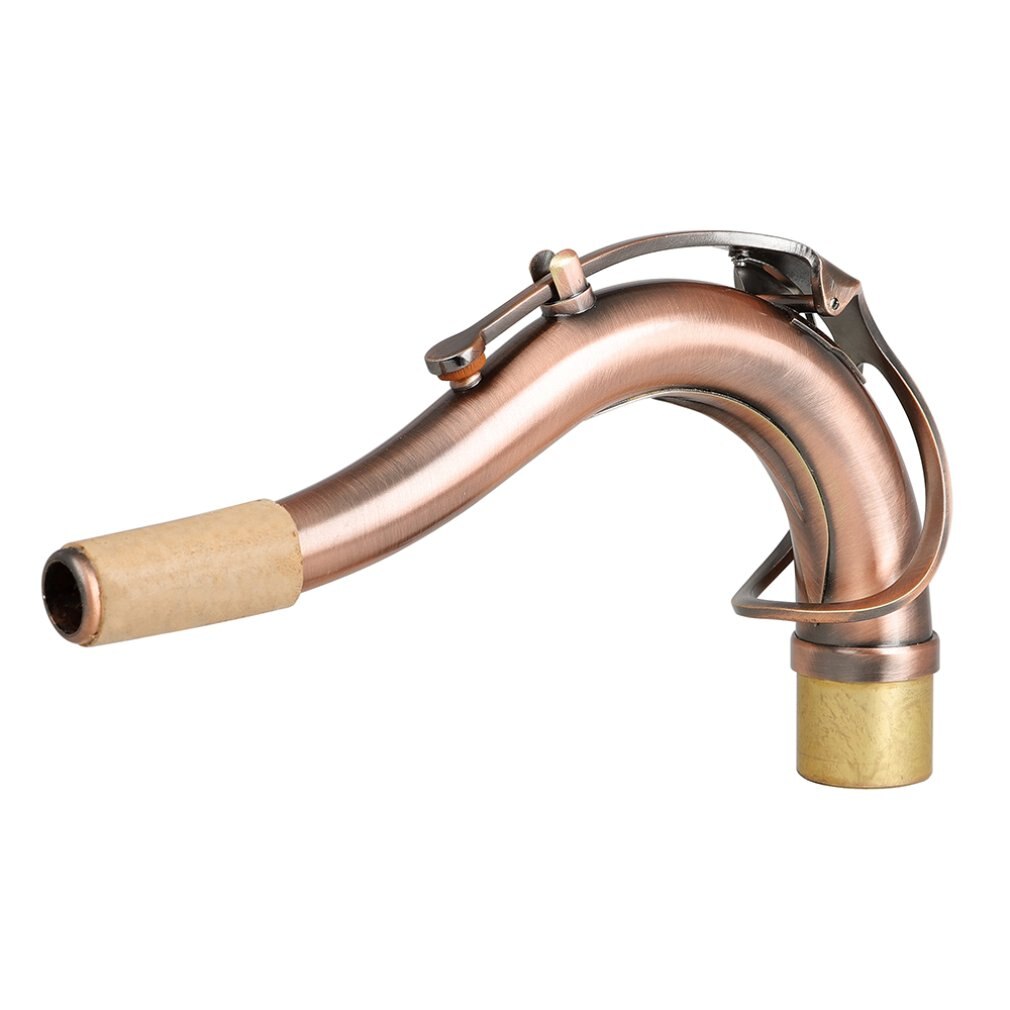 B85 Antique Lacquered Brass Material Tenor Smooth Saxophone Curved Neck Hand Polished Durable Saxophone Curved Neck: Brown