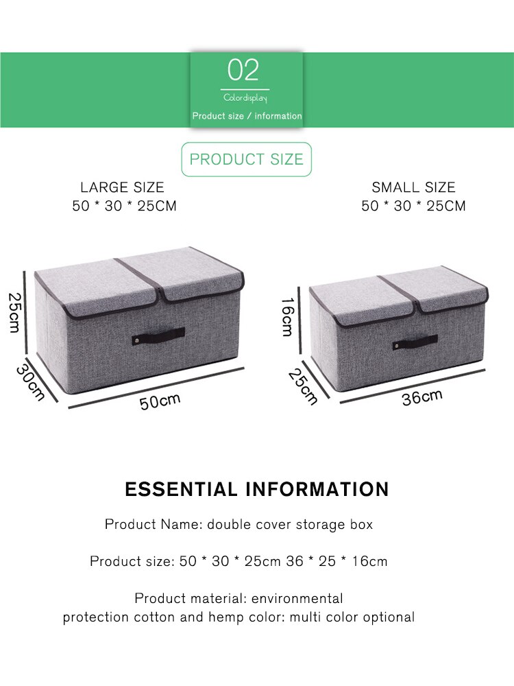 Folding Storage Cabinet Home Storage Box Fabric Cotton And Linen Toys Clothes Storage Box Portable Cover Organizer Box