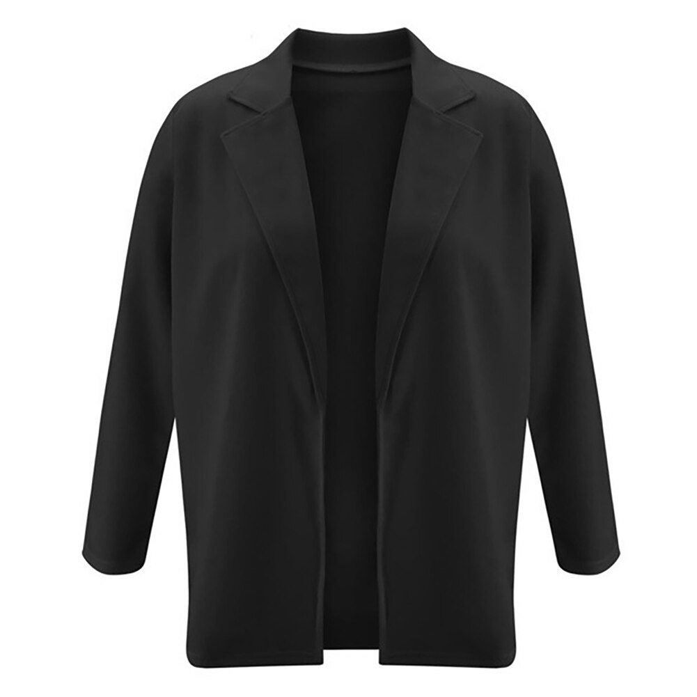 Nuevas chaquetas para mujer, Chaqueta de punto ajustada con solapa de Color sólido, chaqueta de oficina, traje, abrigo, traje de oficina, traje Formal para mujer