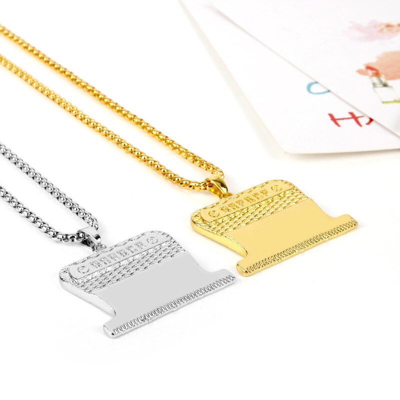 Barber Shop Pole Necklace Hair Dresser Tools 3D Barber Pole Razor Dryer Scissors Comb Hairdresser Pendants Necklaces Men Women