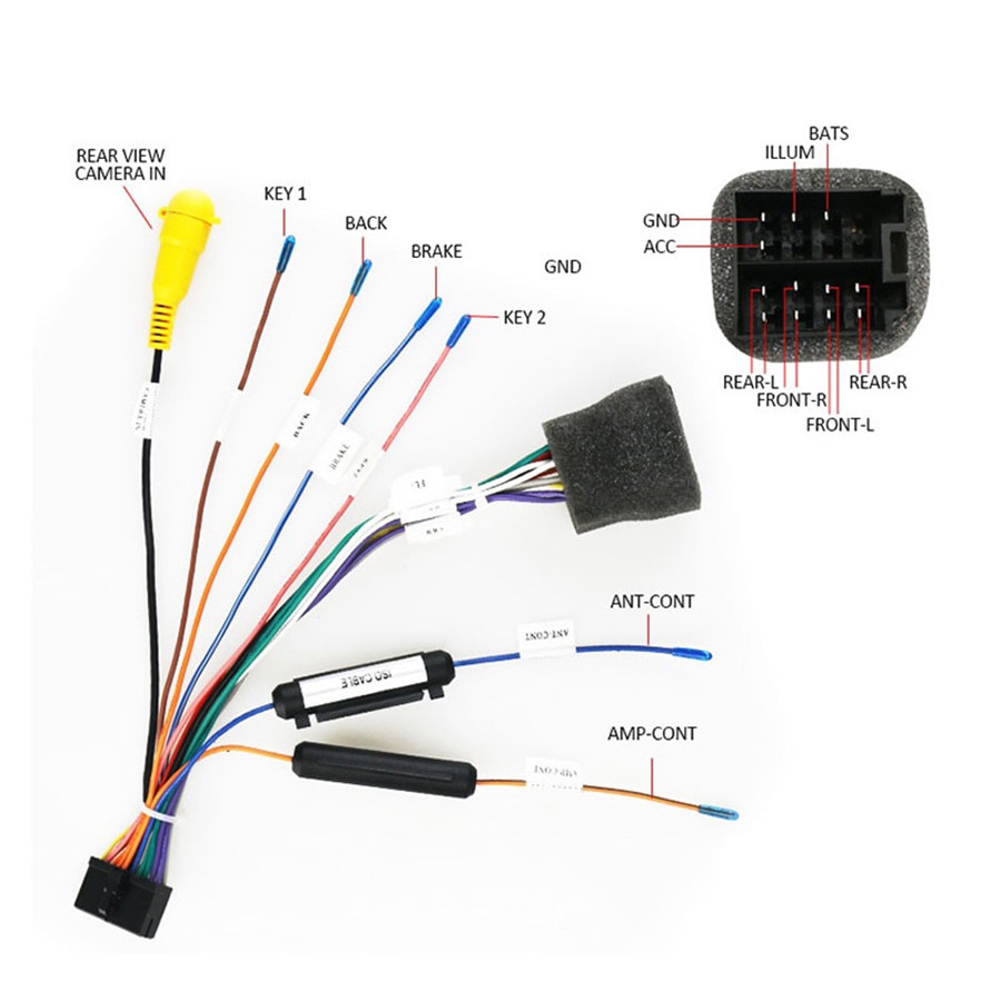 20 PINS ISO Kabelbaum Stecker Adapter mit Rückansi... – Vicedeal