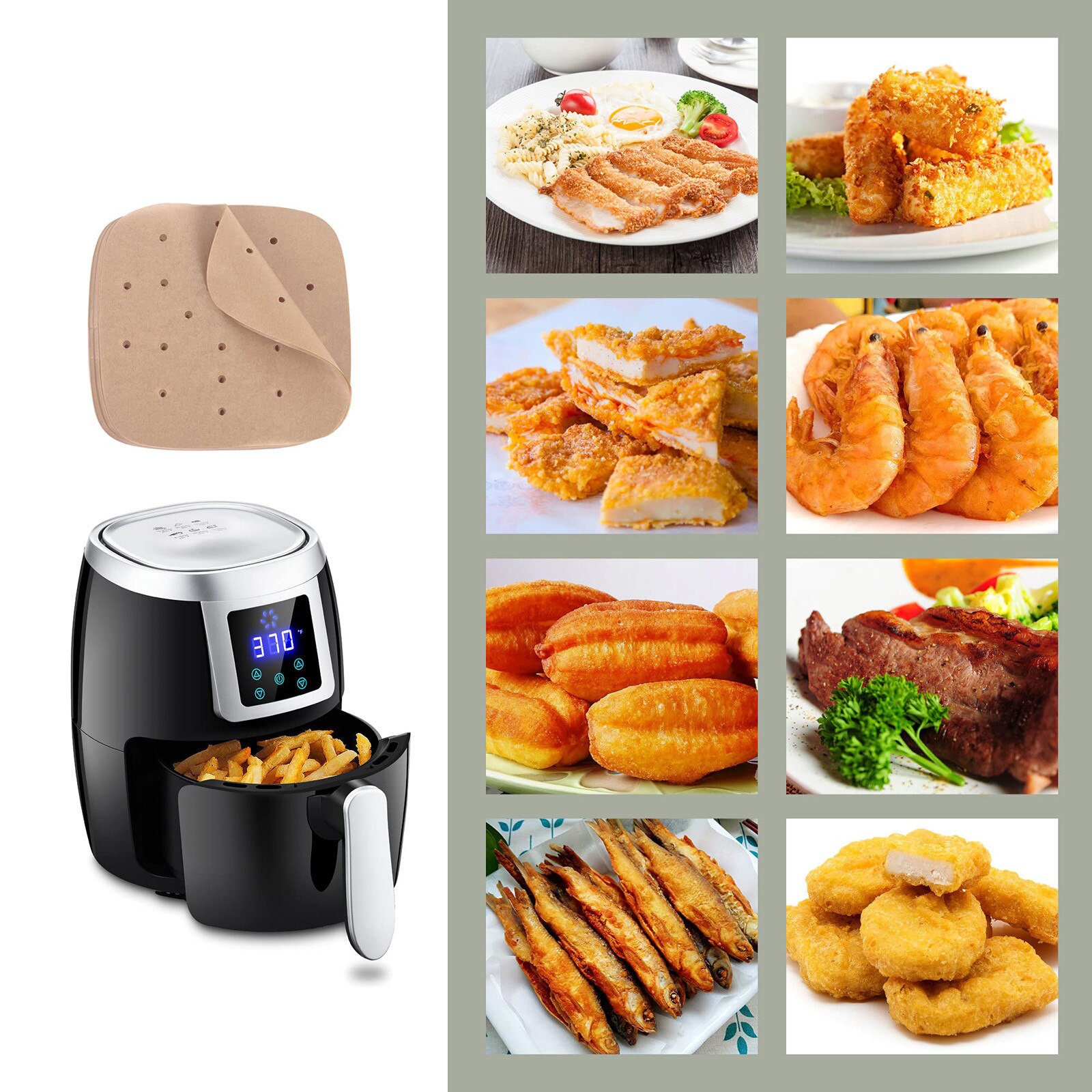 30/50pc Special Paper For Air Fryer Baking Oil-proof Oil-absorbing Paper For Household Barbecue Plate Food Oven Kitchen Pan Pad