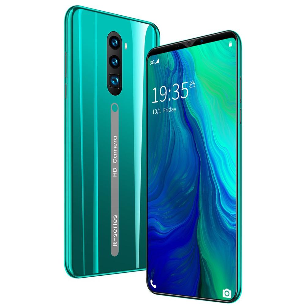 Rino3 Pro 5.8 Inch Screen Android Phone Purple Water Screen Smartphone Solid Color Mobile Phone Cool Shape: green US