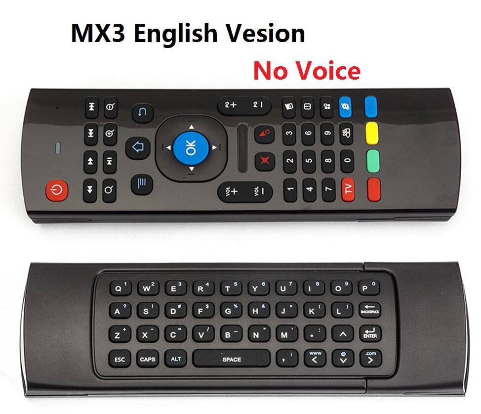VONTAR-teclado inalámbrico MX3 Pro para Android TV Box, periférico con retroiluminación, 2,4G, Control remoto, aprendizaje IR, Fly Air, ratón, X92, X96: English no voice