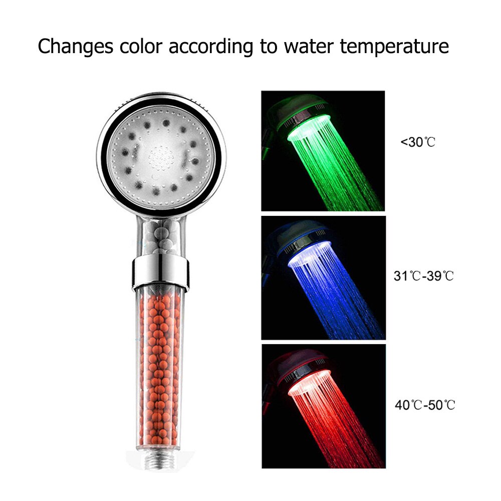 Zloog Led Douche Head Home Badkamer 3 Of 7 Kleuren Veranderende Led Douche Water Glow Light Douche Set: 1019-3