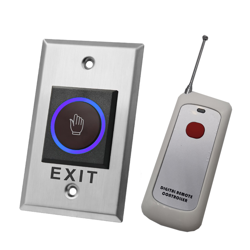 12V 24V Touchless Door Lock Release Switch IR Contactless Infrared Opener 433 Mhz Wireless Remote Control No Touch Exit Button: K1-LR