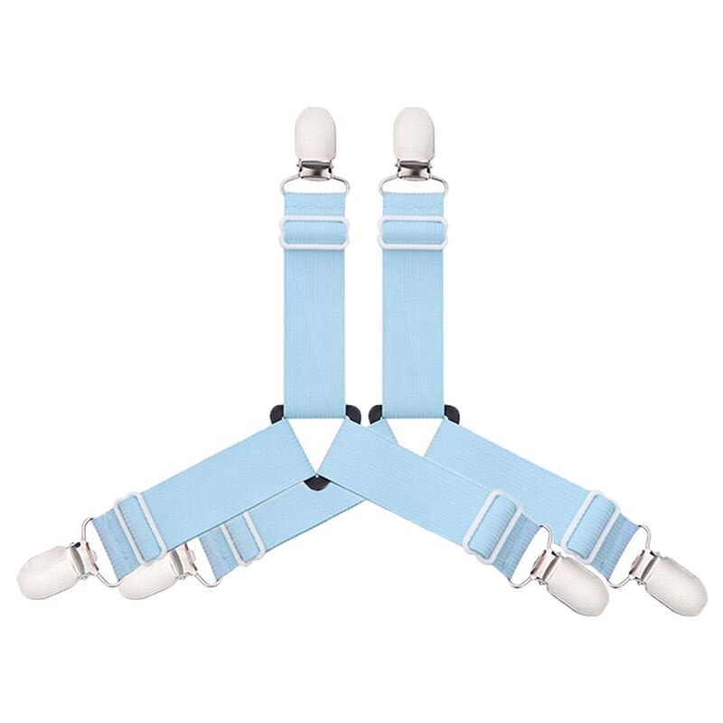 4Pcs/set Elastic Bed Sheet Holder Belt Fastener Bed Sheet Clips Home Textiles Bed Clip Mattress Blankets Bed Holder Gadgets: MULTI