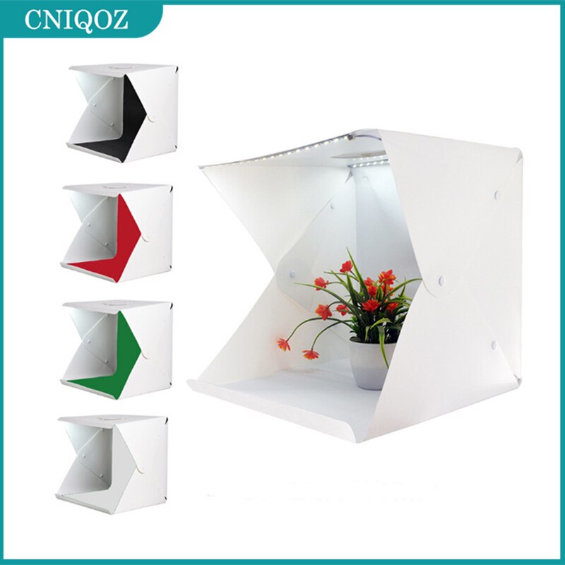 Cniqoz Mini Folding Light Box Photography Studio Multipanel Portable Soft Box Led Light Box Photography Background Kit Light Box