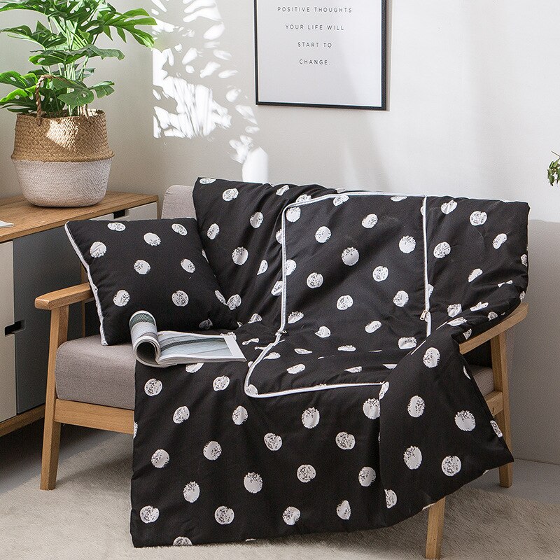 Pudedyne dobbelt-brug multifunktion dobbelt lynlås foldbar blød til bil kontor sofa xhc 88: Prik sort
