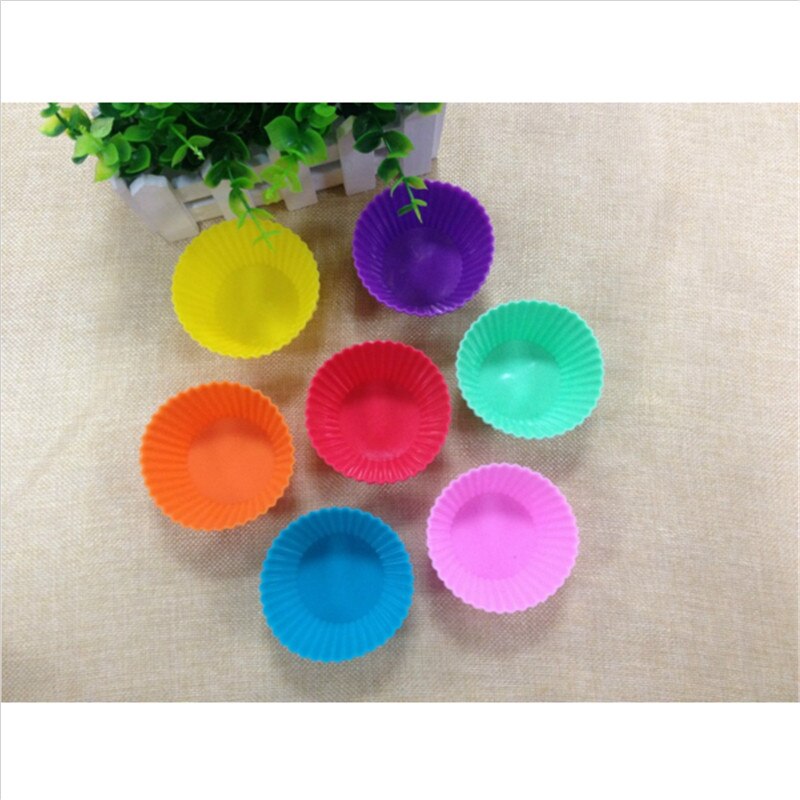 6 Pcs Cup Cake Liners Mold Ronde Vorm Siliconen Vormpjes Cake Pan Vorm Te Bakvorm Bakvormen Maker Mold lade Bakken Tools