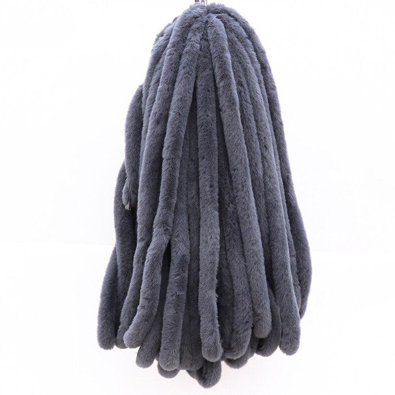 1M Kunstmatige Konijnenbont Lint Tapes Diy Kleding Naaien Pluizige Bekleding Trimmen Stof Naaien Kostuum Ambachten Rand: Dark gray