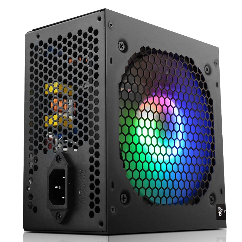 Go AK-Unidad de fuente de alimentación PSU para PC, ventilador negro silencioso para juegos, 600mm, rgb, 24 Pines, 12V, ATX, fuente de alimentación para ordenador de escritorio, BTC, 120 W