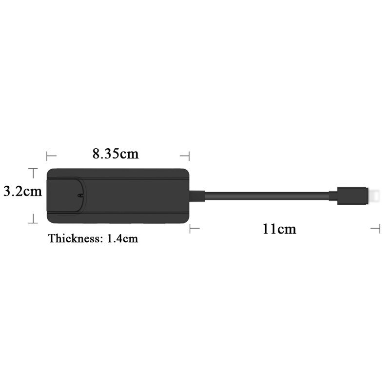 4 In 1 Usb 2.0 Hub Voor Ios Naar RJ45 Ethernet Converter Adapter Lan Bedraad Netwerk Voor Iphone/Ipad alle Series Met Pd Opladen