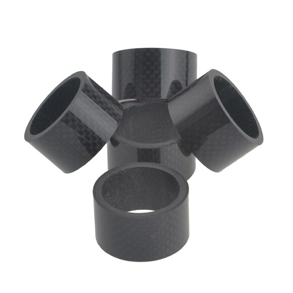 Wanyifa 5 sztuk/partia 5/10/15/20mm pełne włókno węglowe i rower tytanowy podkładki rower Spacer 1-1/8 "dla Road rower mtb uwalnia statek: 20mm glossy