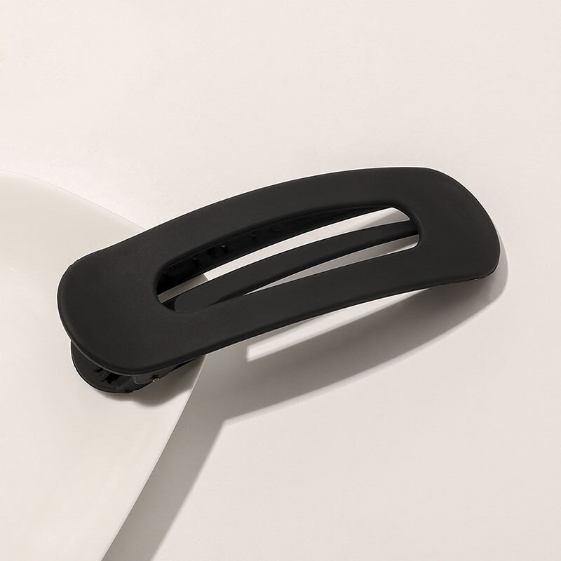 Koreaanse Frosted Grote Haarspeldjes Voor Vrouwen Meisje Haaraccessoires Mode Kleur Effen Acryl Haarspelden Getande Antislip BB Barrette: Black