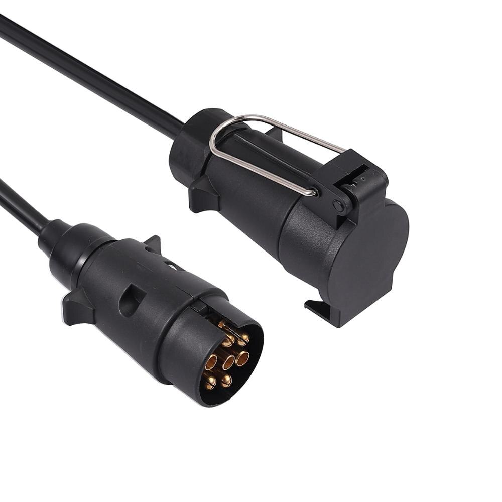 TANiCE Europe Style 7 Pin Trailer Plug with Spring Wire for Power Trailers Caravans Semi-trailer Lights Cable Connector Adapter