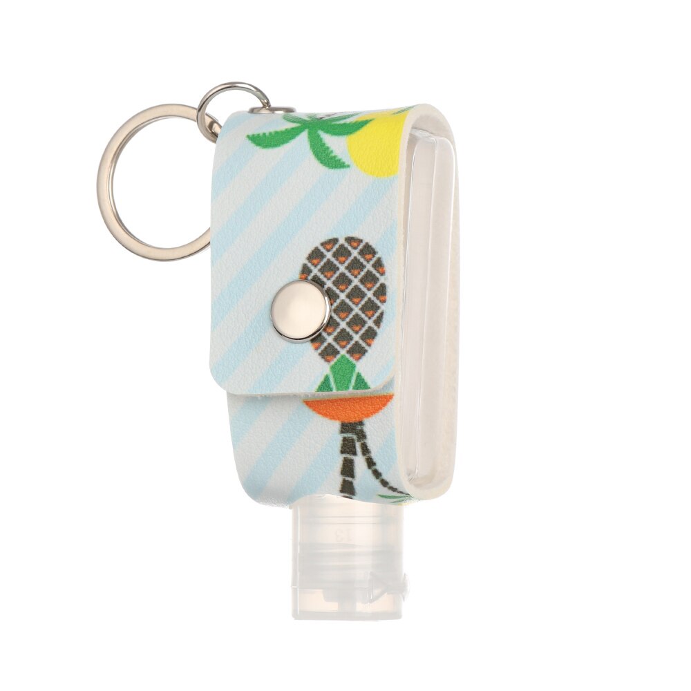 30ml Hand Sanitizer Bottle Portable Keychain Holder Travel Reusable Bottle Hand washing gel Sub-bottling with Keychain Carrier: Fruit