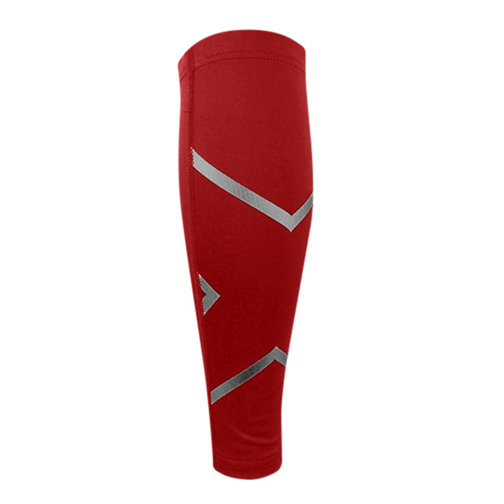 SAGACE veau protéger respirant pression jambe manches jambières mollet jambières unisexe sport basket-ball genouillère: Rouge / M
