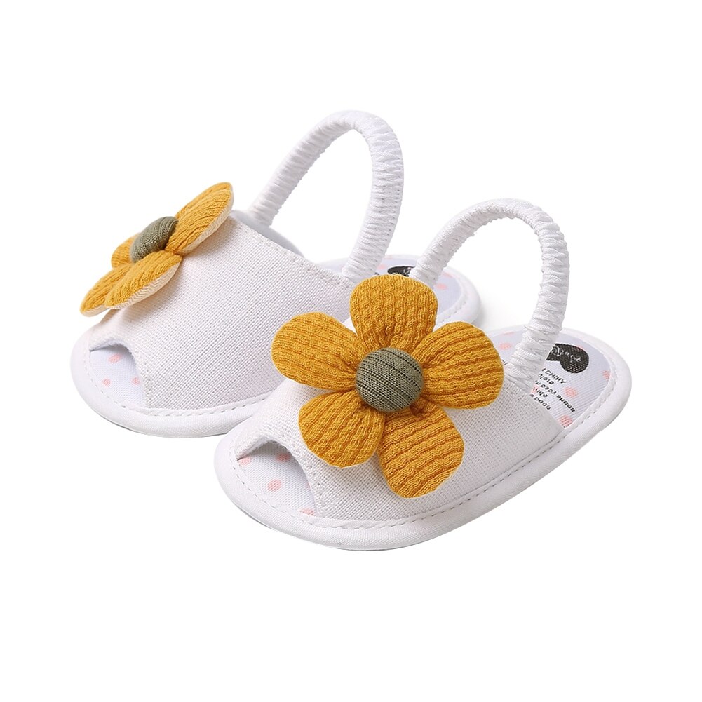 Sandales de princesse tournesol pour bébé fille, chaussures d'été décontractées, souples et légères, pour les premiers pas: B / 0-6 mois