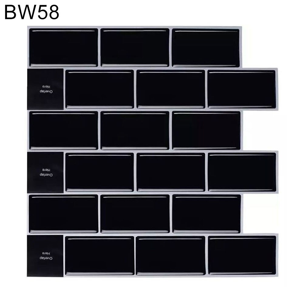 Mosaiikki itseliimautuva laatta backsplash seinätarra vinyyli kylpyhuone keittiö kodin sisustus tee itse vedenpitävä öljynkestävä: Bw58
