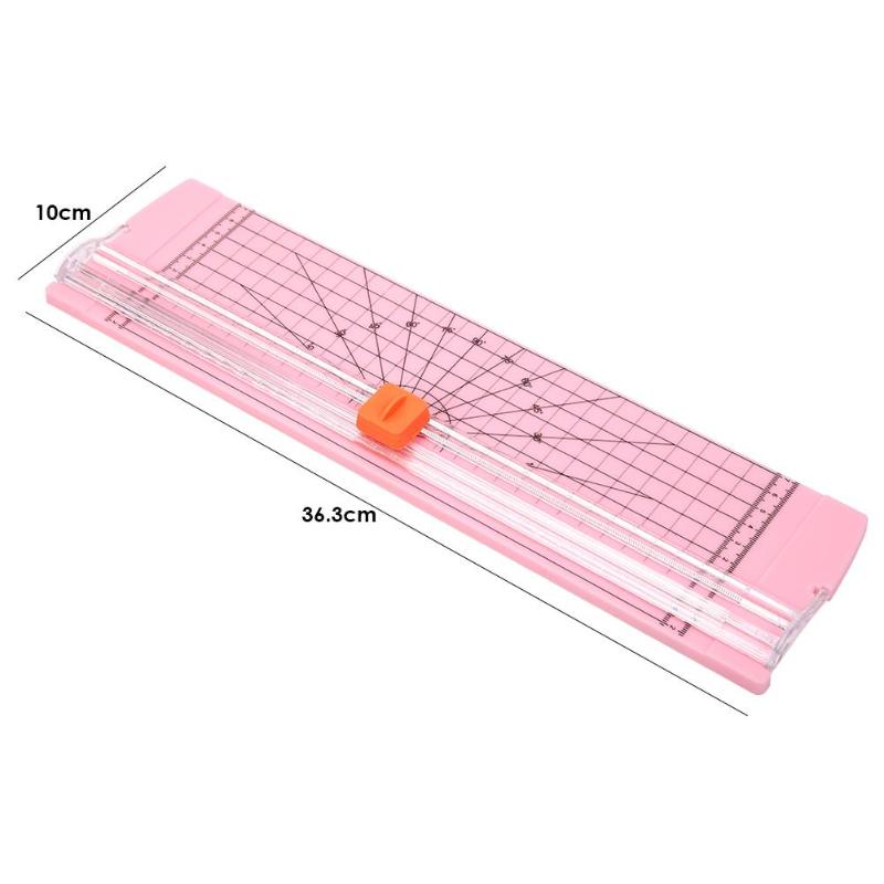 A4 bærbare papir trimmer presisjon papir kutter skjæremaskin kontor plast etiketter foto skjærematte maskin diy håndverk: Rosa