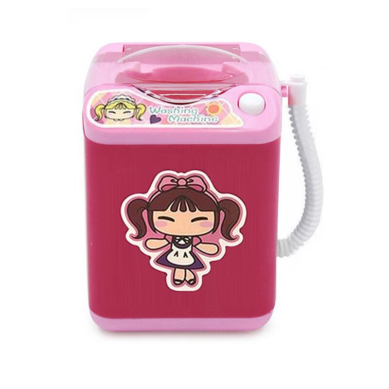 Mini Simulation fille jouer semblant électrique mignon poudre cosmétique bouffée Machine à laver pinceaux de maquillage nettoyant rondelle outil: 02