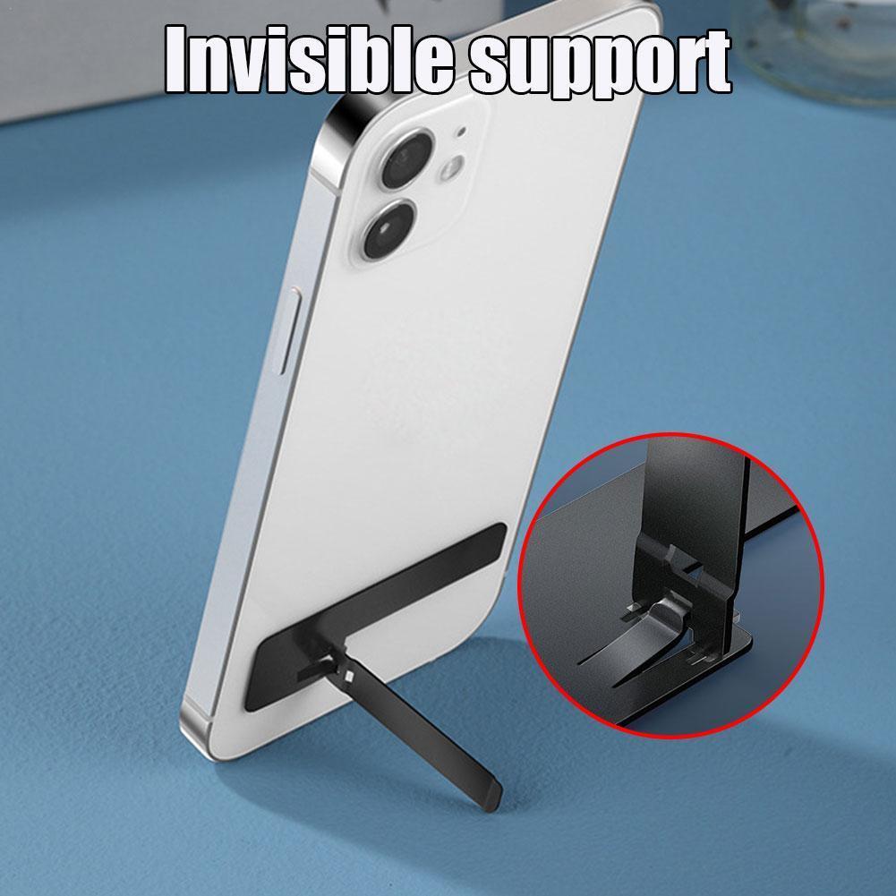 Mini soporte de teléfono ultrafino, soporte de escritorio Universal, Metal, acero, soporte de escritorio plegable para iPhone