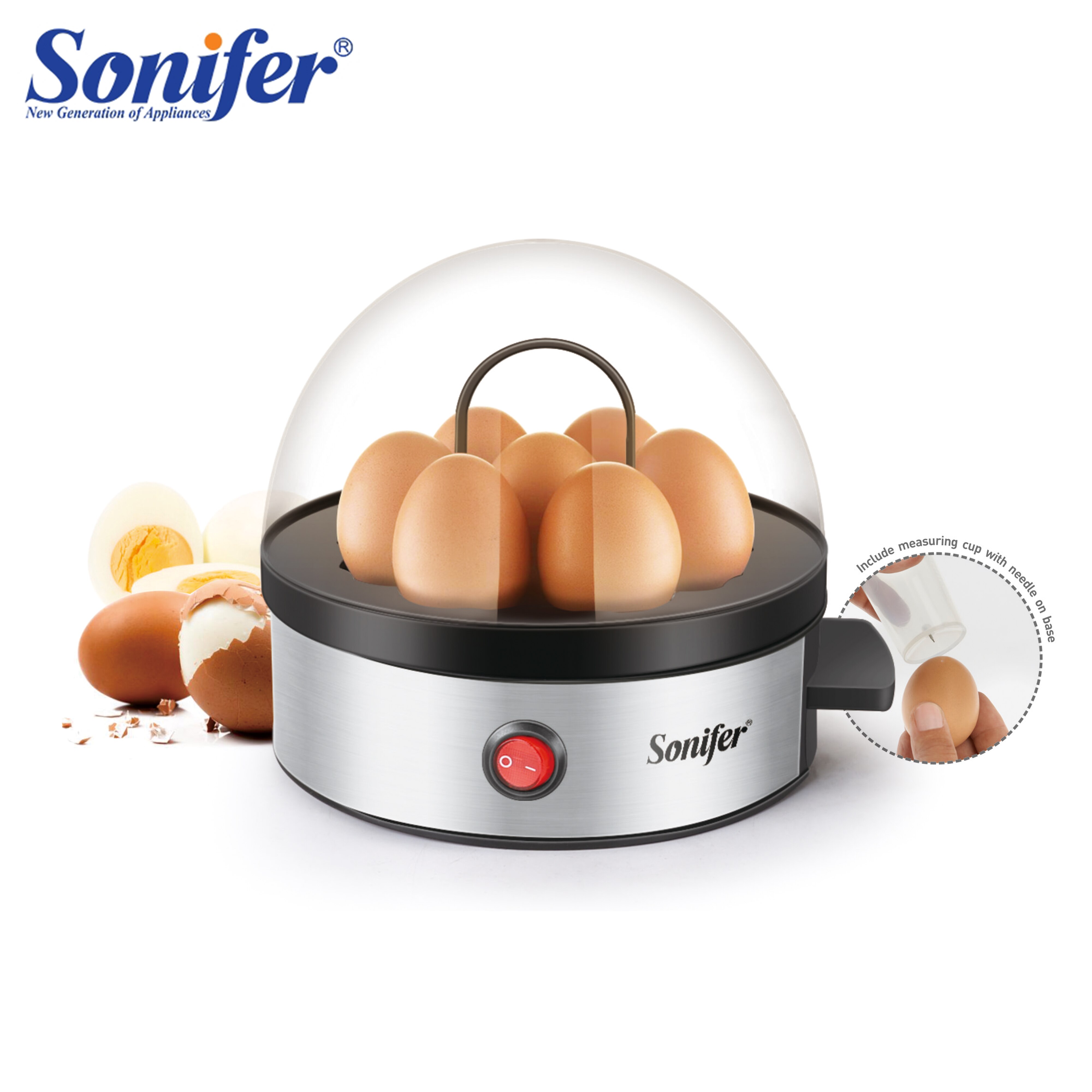 Multifunctionele Elektrische Eierkoker Cooker 7 Eieren Steamer Stroper Keuken Koken Tool Eierkoker Auto-Off 350W Sonifer