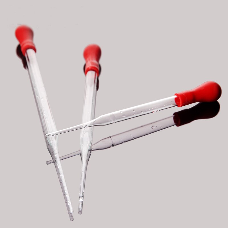 20 pieces/lot Glass Dropper with Red Cap Laboratory Pipette 10/12/15/18cm