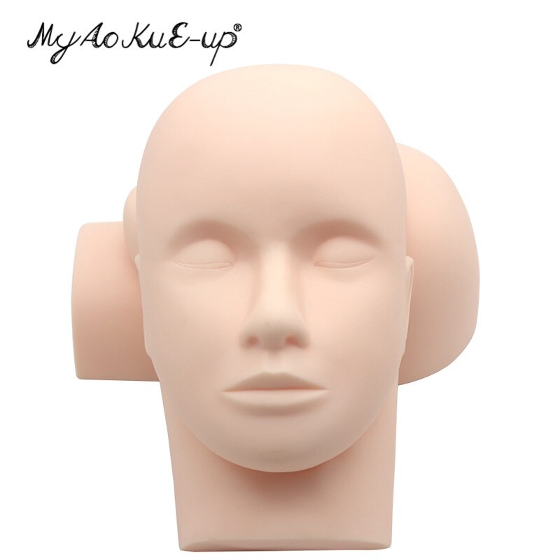Maniquí de cosmetología 1 Uds., cabeza de entrenamiento para hombre, maniquí de masaje Facial, cabeza plana, cabeza de práctica para extensiones de pestañas, herramienta