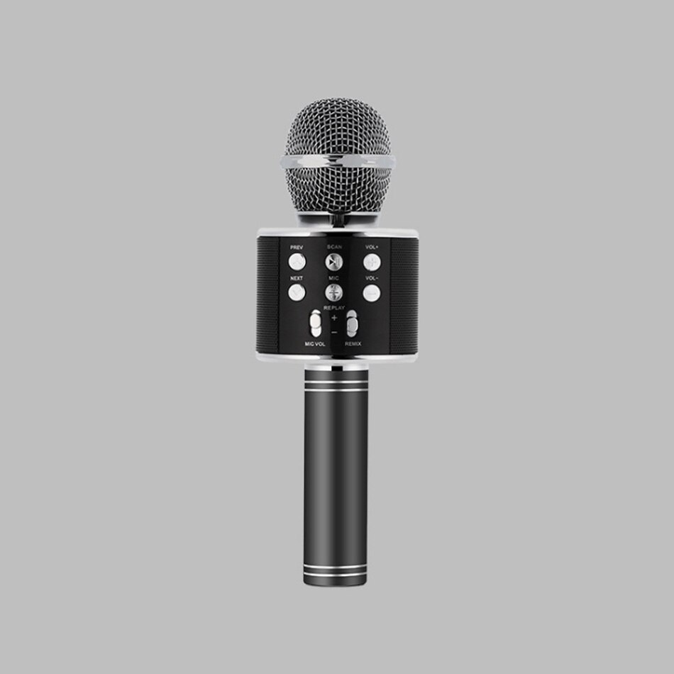 KEXU WS858 wireless microphone condenser karaoke mic bluetooth radio mikrofon mikrafon studio recording studio Mic: Black