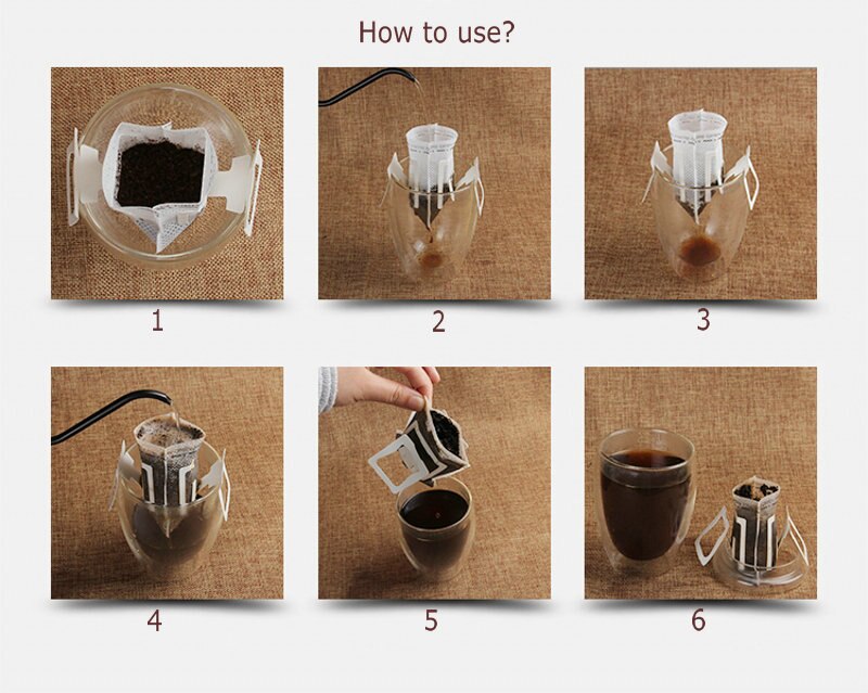 100 stks Wegwerp Drip Koffiekopje Filter Zakken Opknoping Cup Koffie Filters Koffie en Thee Gereedschap