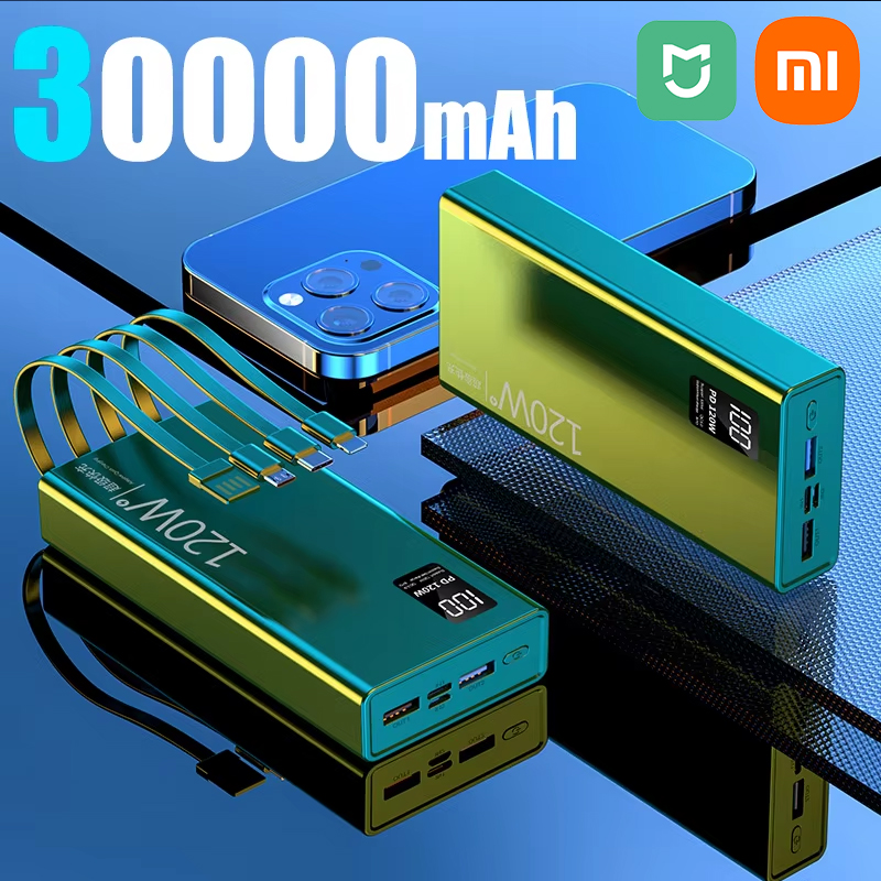 Xiaomi Mijia 120W 50000mAh High Capacity Power Bank 4 in 1 Fast Charging Powerbank Portable Battery Charger For Xiaomi iPhone: Red