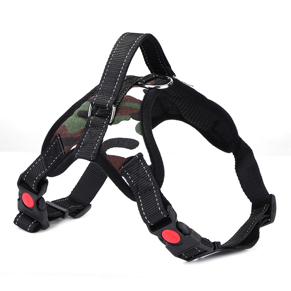 Nylon Harness Vest Walking Hand Strap Practical Economy Novelty Collar Puppy Dog Leads Accessories for Indoor and Outdoor: Camouflage white	 / XL