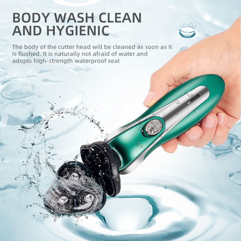 4 In Barbr Oplaadbare Baard Trimmer 4D Elektrische Scheren Wasbare Baard Scheermes Water Proof Usb Elektrische Scheerapparaat Voor Mannen