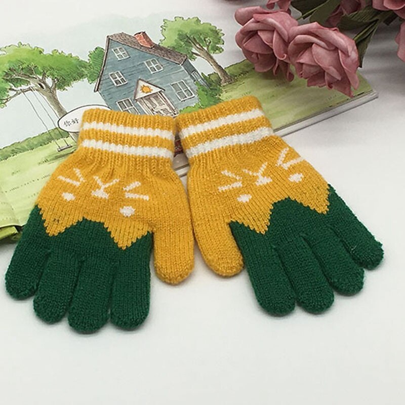 Guantes para niños y niñas de 1 par, guantes para chicas y chicos, de Cachemira de imitación, para el invierno