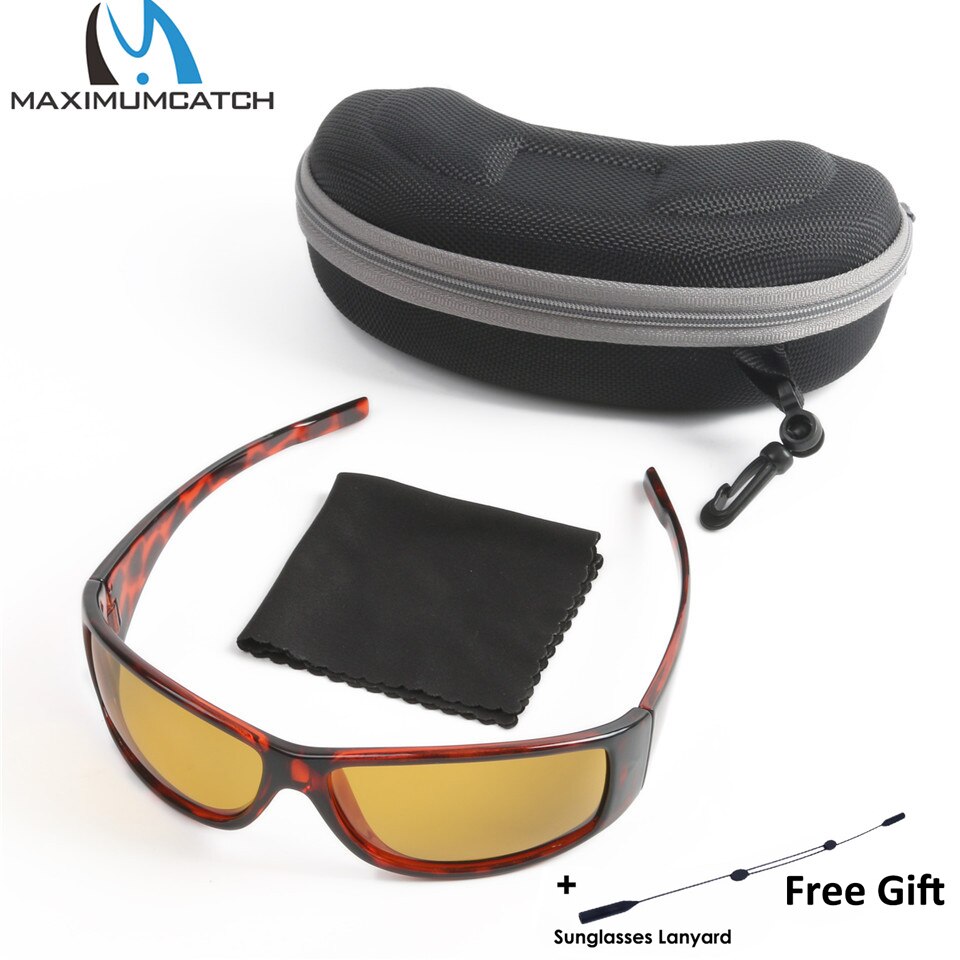 Gafas de sol polarizadas para pesca con mosca, lentes de sol con montura de tortuga Maximumcatch, color gris/amarillo/marrón: Yellow