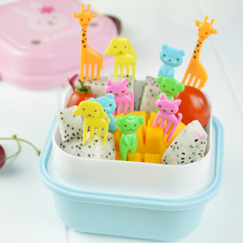 10 stk/set Dier Fruit Vork Groenten Creatieve Tandenstokers Fruit Vork DIY Ontbijt Gadgets Mode Vork Keuken Accessoires