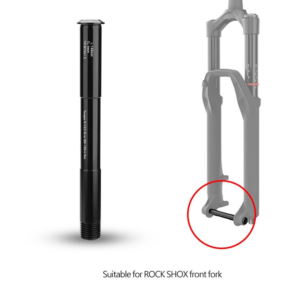 Cykel cykel fornav rør aksel 15mm x 100mm til rock shox forgaffel cykel gaffel gennem aksel håndtag cykel tilbehør