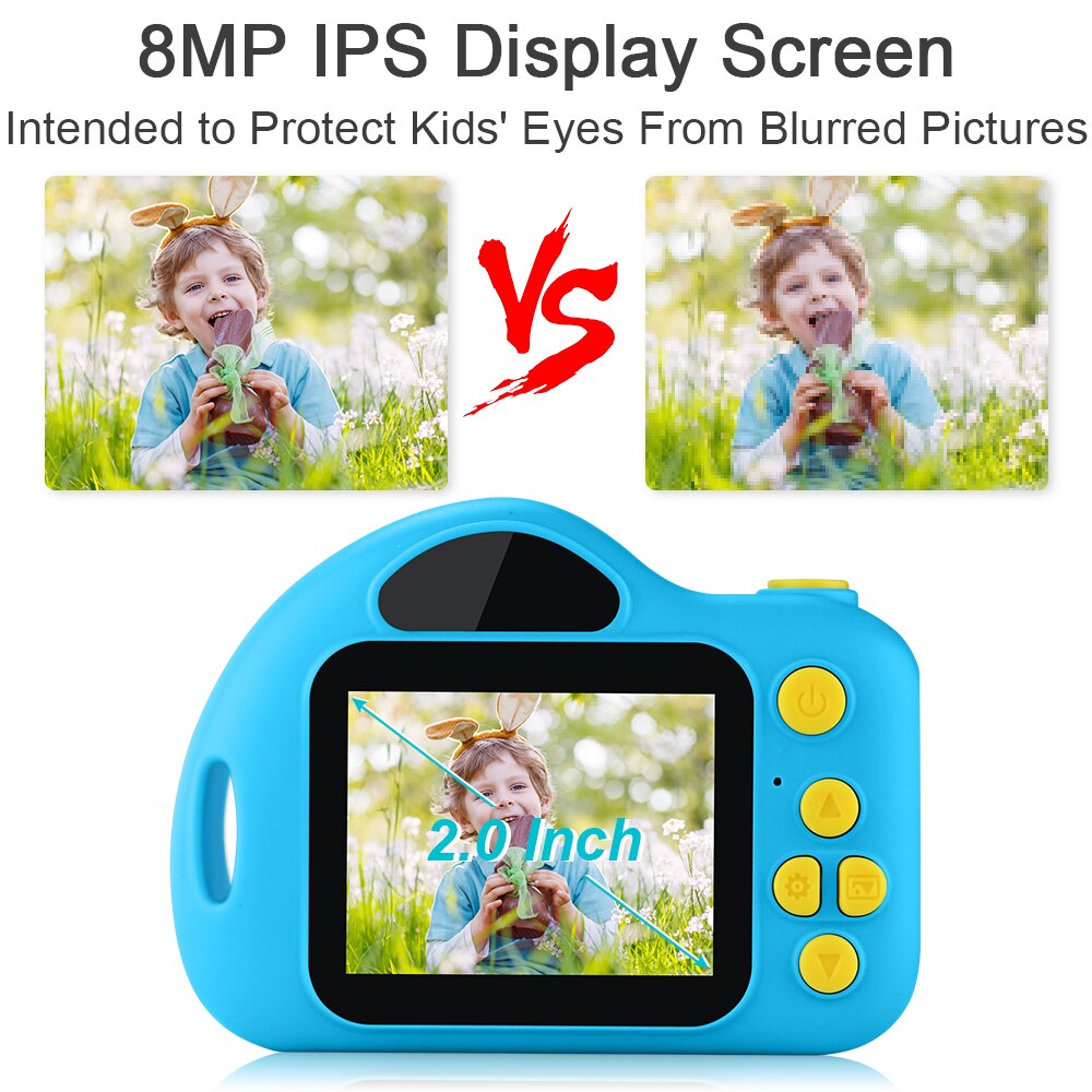 Børns børns legetøjskamera undervisningslegetøj til drengepiges legetøj baby fødselsdag 8mp digitalt kamera 1080p videokamera