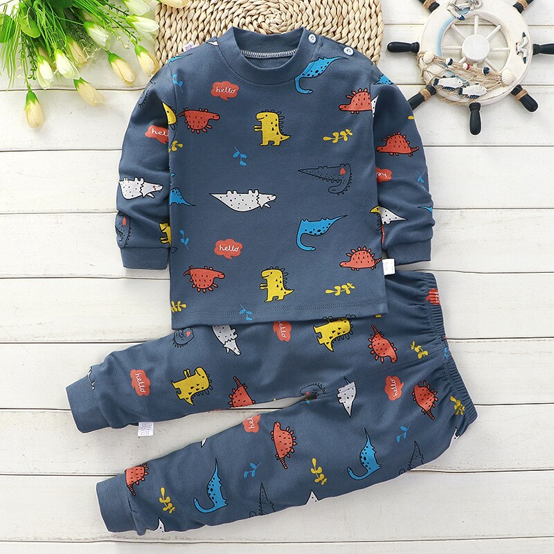 Kids Baby Unisex Underwear Outfits Children Cute Pajamas Suits Children Sleeping Clothing Cotton Toddler Sleepwear: P35