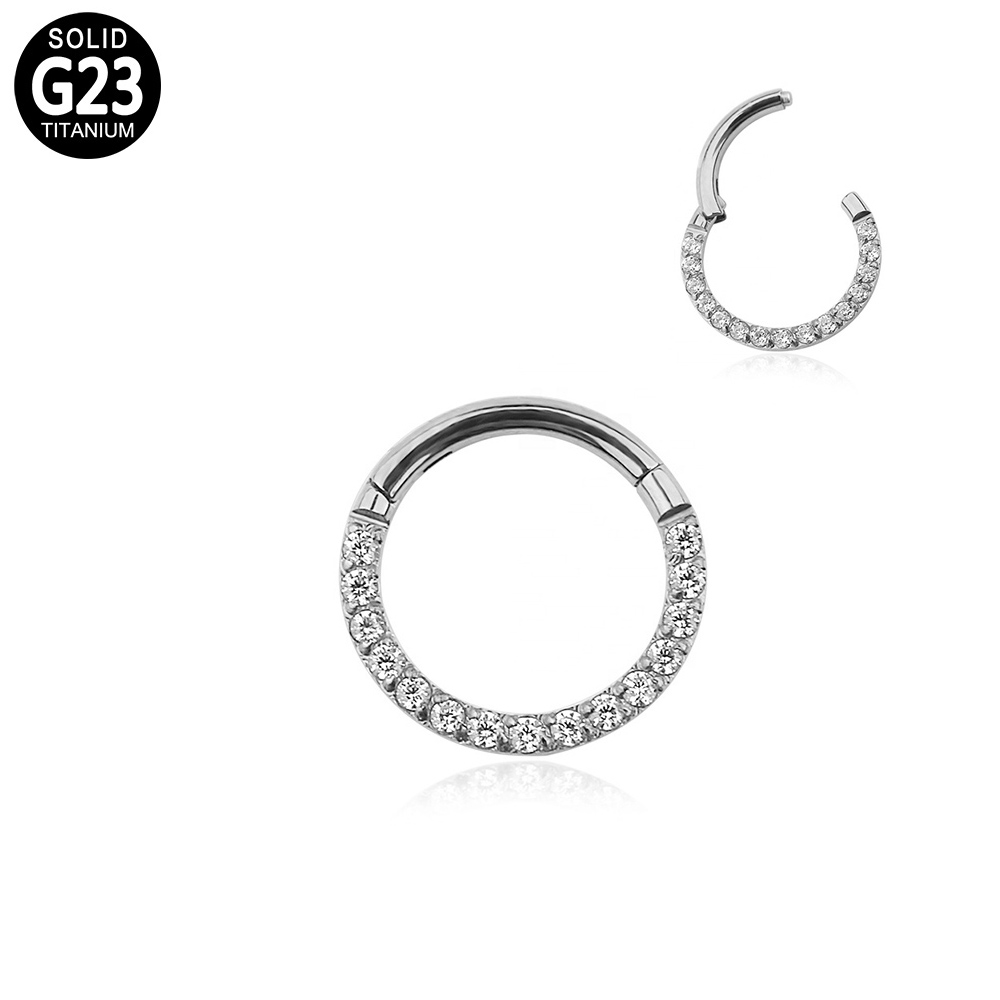 G23 Titan Daith Ohrringe Band CZ Klapp Segment Clicker Nasenring Nippel Ohr Knorpel Tragus Lippe Zucht durchbohren Körper Schmuck