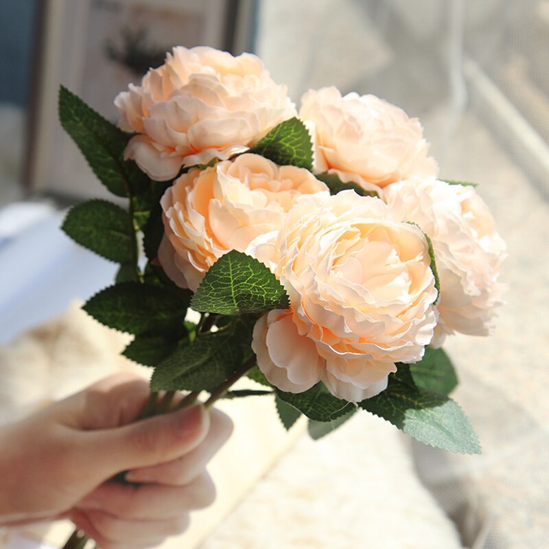 1 Hoofd/Boeket Pioen Kunstbloemen Zijde Pioen Boeket Zijdepioen Bruidsboeket Voor Bruiloft Decoratie Nep Bloem