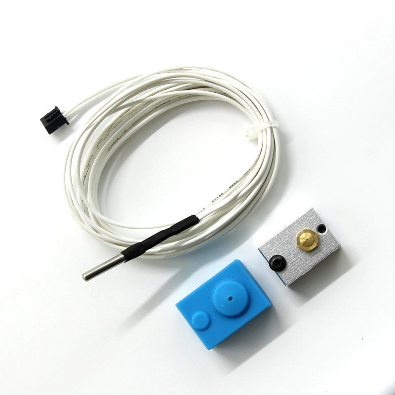 V6 Heating Aluminum Block + Silicone Case with Thermistor for 3D Printer