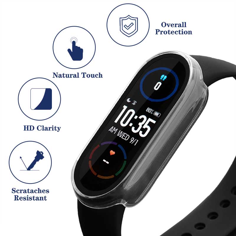 Para Xiaomi Mi Band 7 7NFC Miband 6 5 4 3 funda con película protectora de pantalla Miband7 Miband6 Miband5 carcasa de protección completa